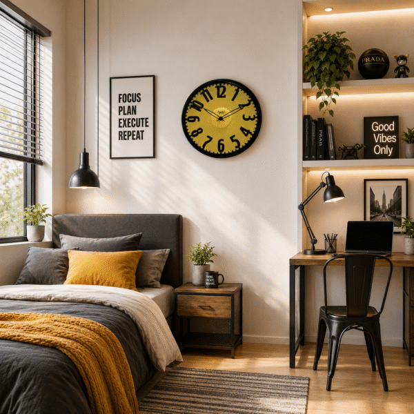 Wall Clock – Designer Clock -2647 -Yellow