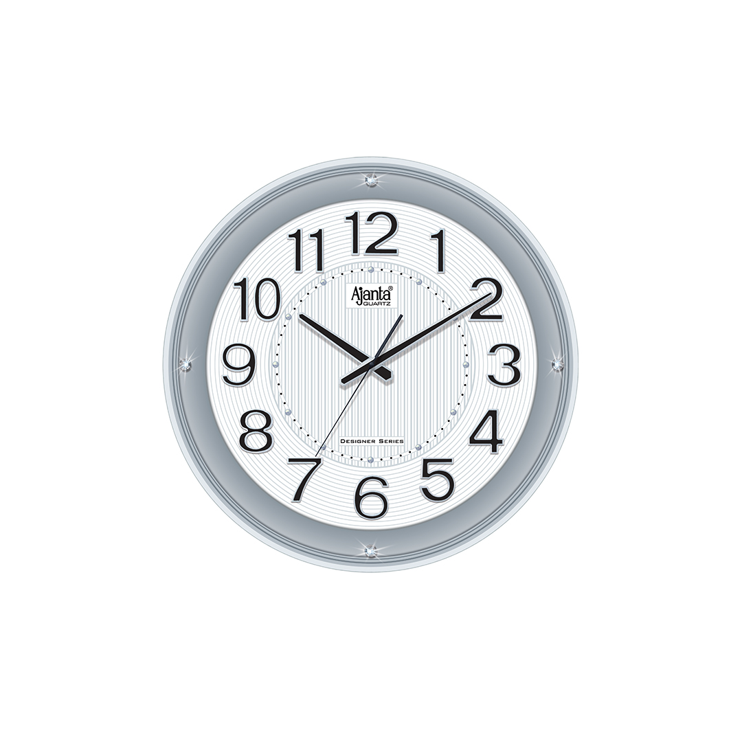 Wall-Clock--Designer-Clock--9187--Silver Wall Clock