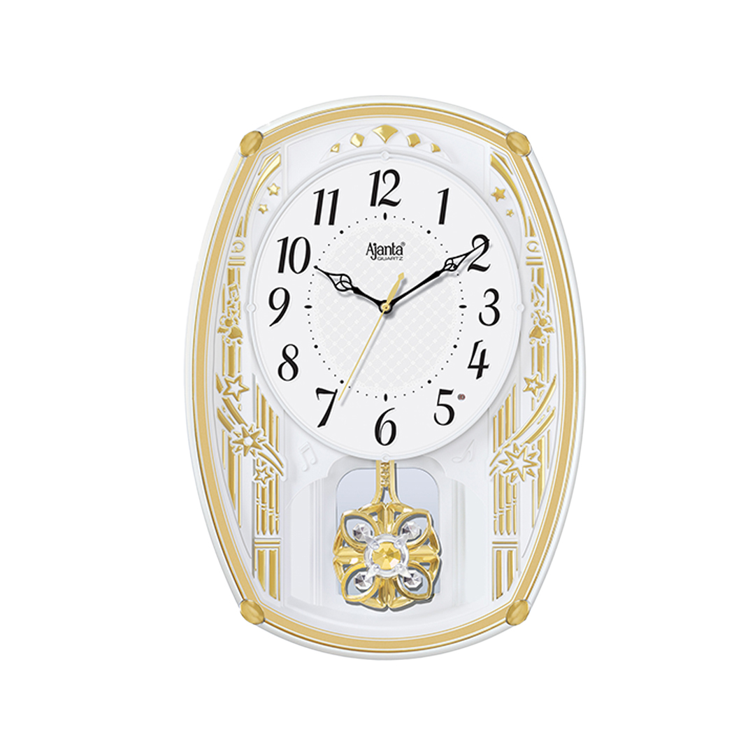 Wall-Clock---Musical-Pendulam-Clock---4927-Pearl-White