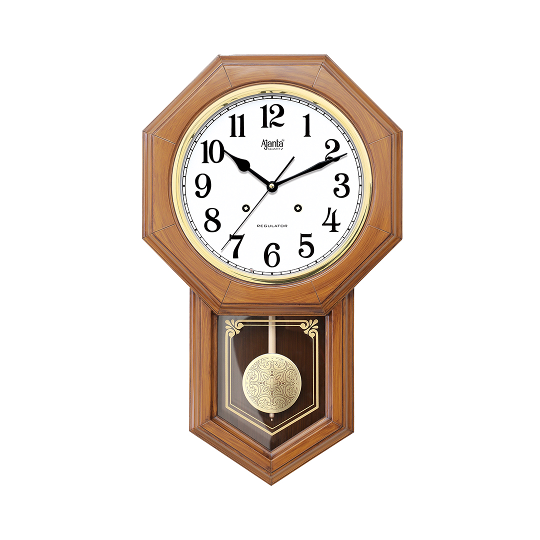 Wall-Clock---Musical-Pendulam-Clock---6027-Light-Oak-Wood