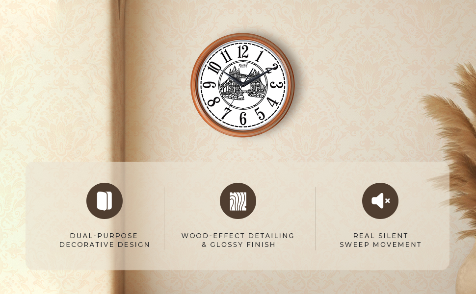 Wall Clock – Home Decore Series Clocks – 9147 – Teak wood