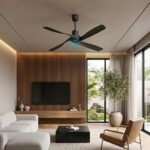 Luxury BLDC Lelantos Ceiling Fan With Remote (Charcoal Grey)