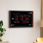 Digital Calendar Wall Clock -DC 037 PC-MAHOGANY