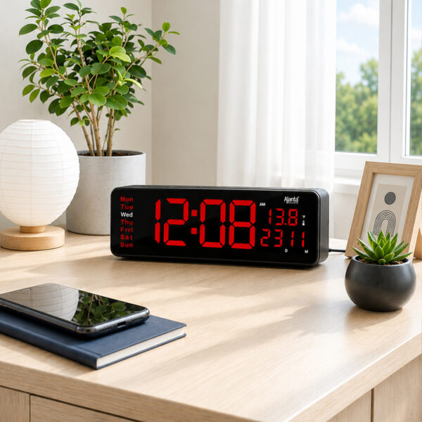 Digital Calendar Wall Clock – DC-187 - RED