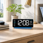 Digital Calendar Wall Clock – DC-187 MC – WHITE