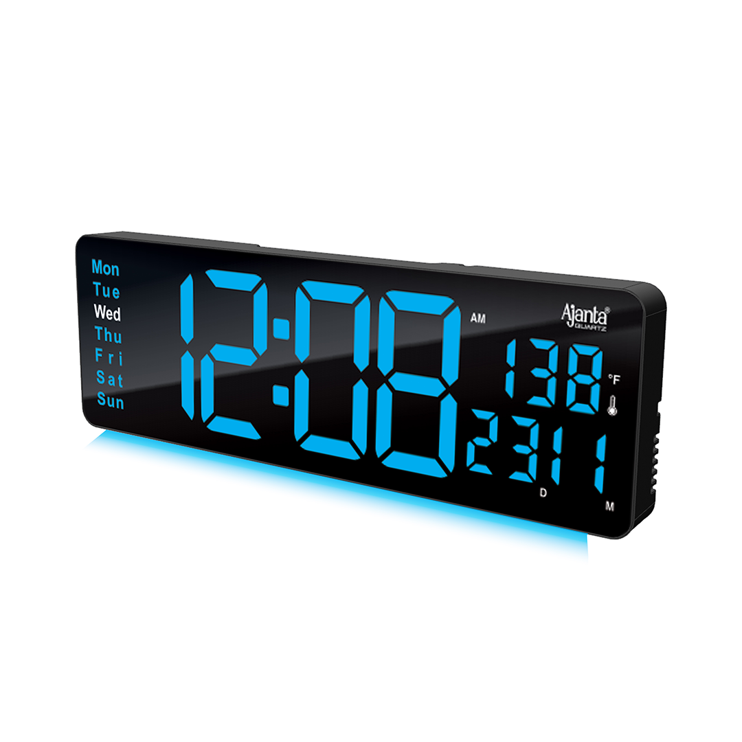 Digital Calendar Wall Clock – DC-187 MC - BLUE-2