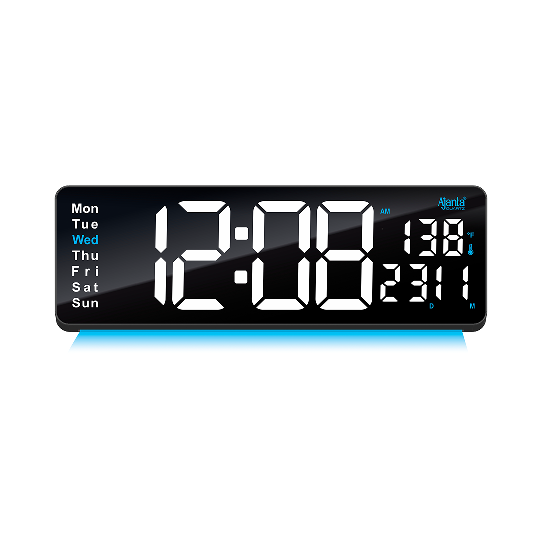 Digital Calendar Wall Clock – DC-187 MC - WHITE-1