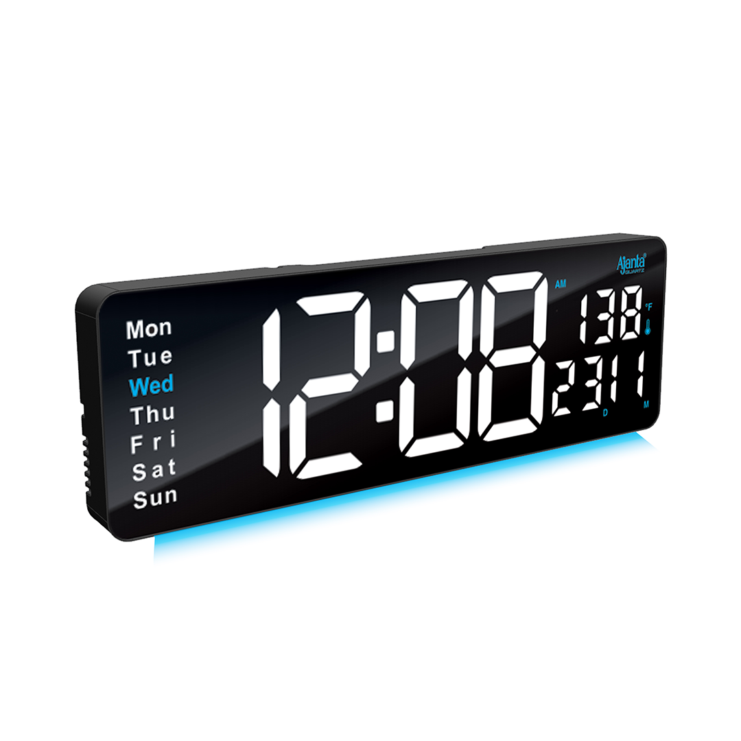 Digital Calendar Wall Clock – DC-187 MC - WHITE-2