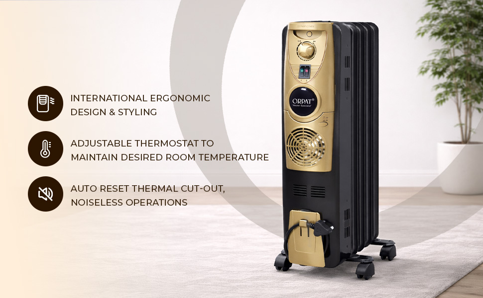 Oil Heaters - OOH-5F PLUS - 400W/600W/1000W - BLACK