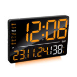 Digital Calendar Wall Clock – DC-207 MC - ORANGE - Image 3