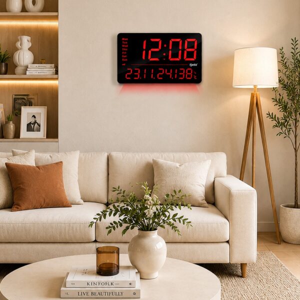 Digital-Calendar-Wall-Clock-–-DC-207-–-RED