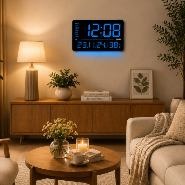 Digital Calendar Wall Clock – DC-207 MC – BLUE