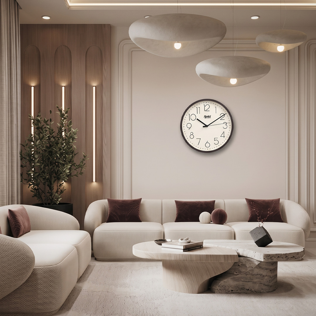 Wall Clock - Designer Clock  - 1497 - SLATE BROWN