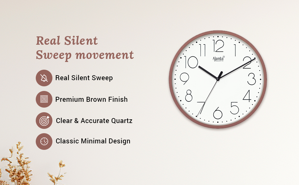 Wall Clock – Designer Clock – 1497 – SLATE BROWN