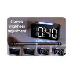 Wall Clock - Digital Clock - Digital Alarm Clock  - DA-155 - White - Image 7
