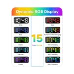 Wall Clock - Digital Clock - Digital Alarm Clock  - DA-155 - White - Image 8