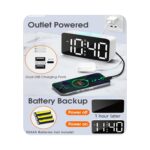 Wall Clock - Digital Clock - Digital Alarm Clock  - DA-155 - White - Image 9