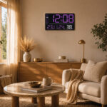 Digital Calendar Wall Clock – DC-207 MC - Purple - Image 2