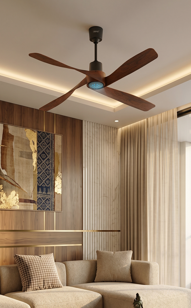 Luxury BLDC Lelantos Plus Ceiling Fan (Wenge Teak Wood)