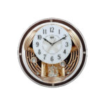 Wall Clock - Musical Pendulam Clock  -2827 Brown