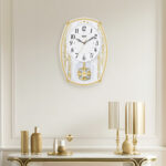 Wall Clock - Musical Pendulam Clock  -4927 Pearl White