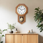 Wall Clock Musical Pendulam Clock 6027 Light Oak Wood