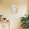 Wall Clock - Musical Pendulam Clock -6127 Ivory