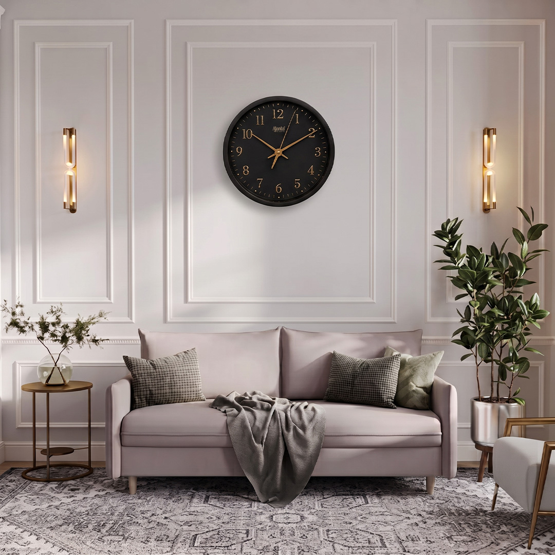 4137-2 Wall Clock - Designer Clock -4137 - BLACK - Image 1