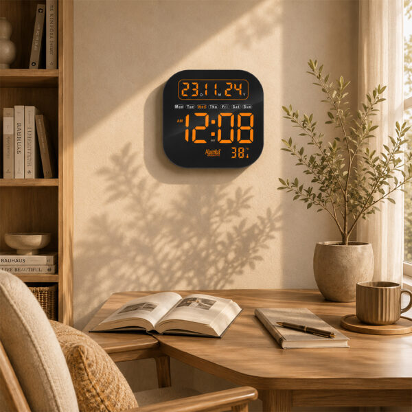 Digital Calendar Wall Clock – DC-217 MC - ORANGE