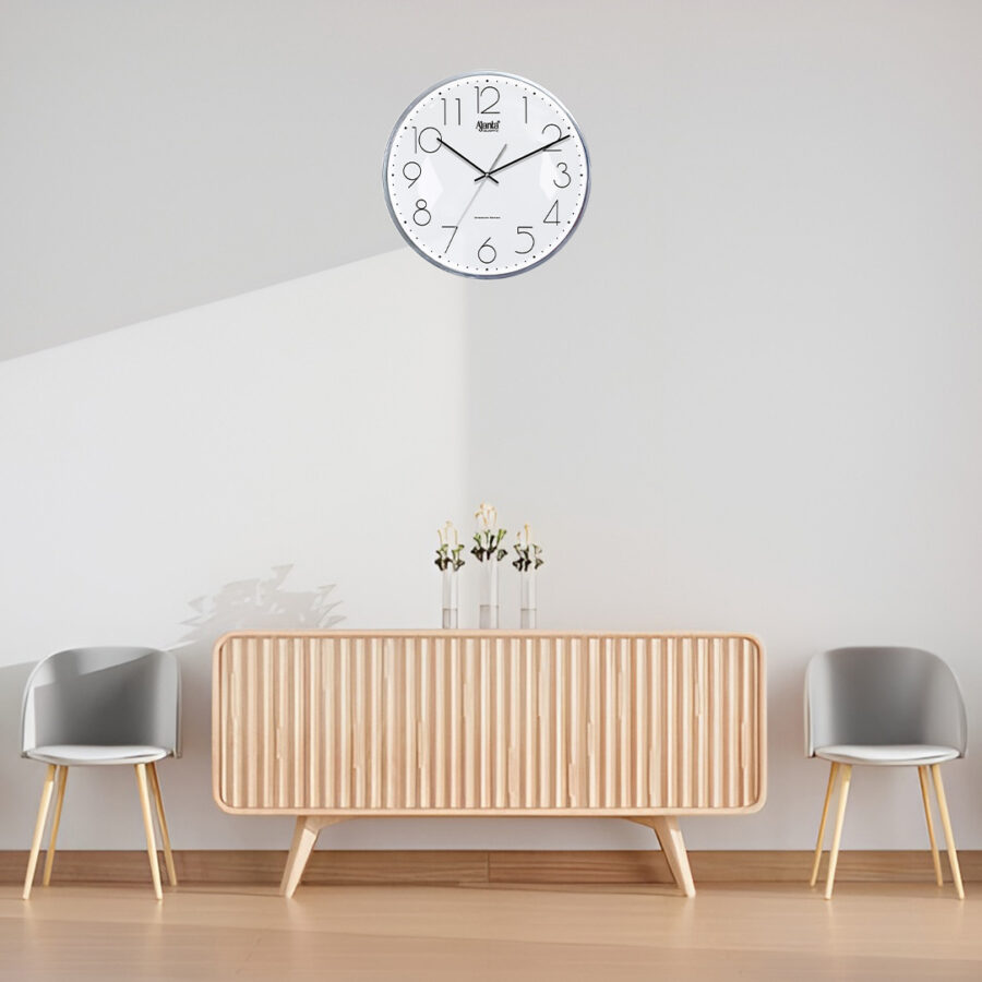 Wall Clock - Designer Clock -4087 -Silver - Orpat Group