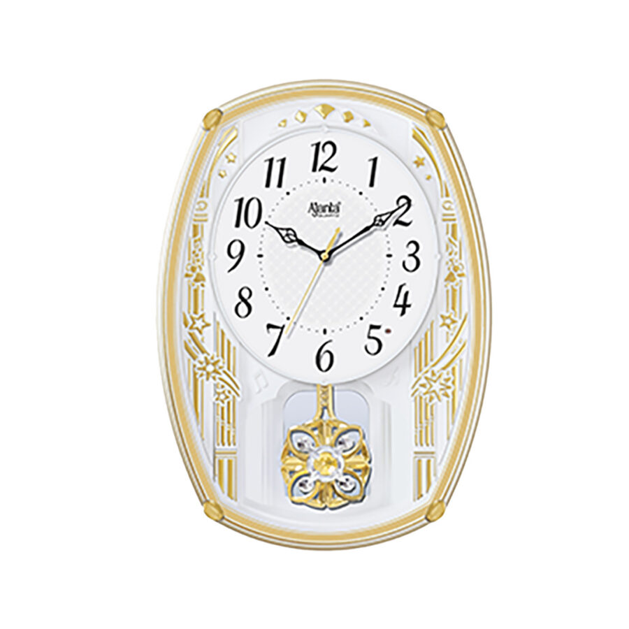 Wall Clock - Musical Pendulam Clock -4927 Golden - Orpat Group