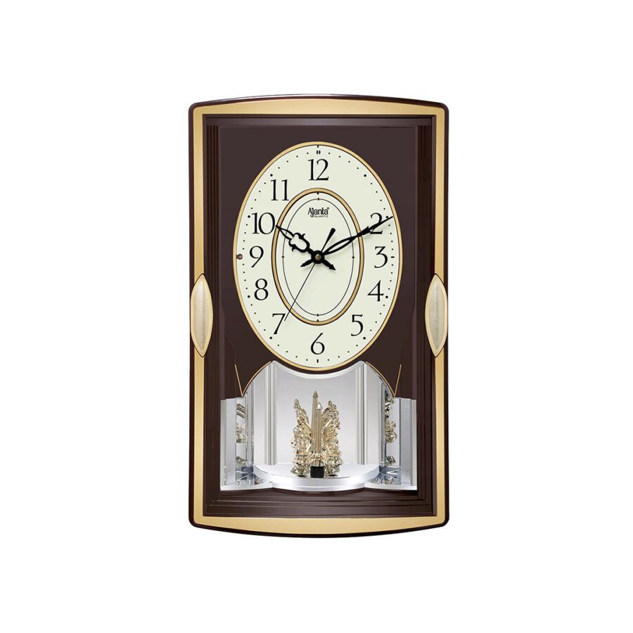 Wall Clock - Musical Pendulam Clock -6127 Brown - Orpat Group