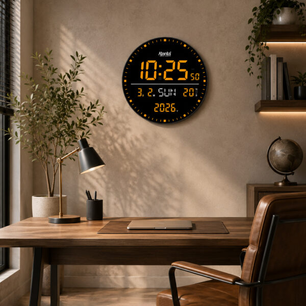 Digital Calendar Wall Clock – DC-247 MC - ORANGE