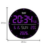 Digital Calendar Wall Clock – DC-247 MC - PURPLE - Image 2
