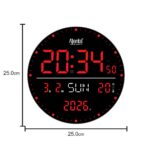 Digital Calendar Wall Clock – DC-247 - RED - Image 2