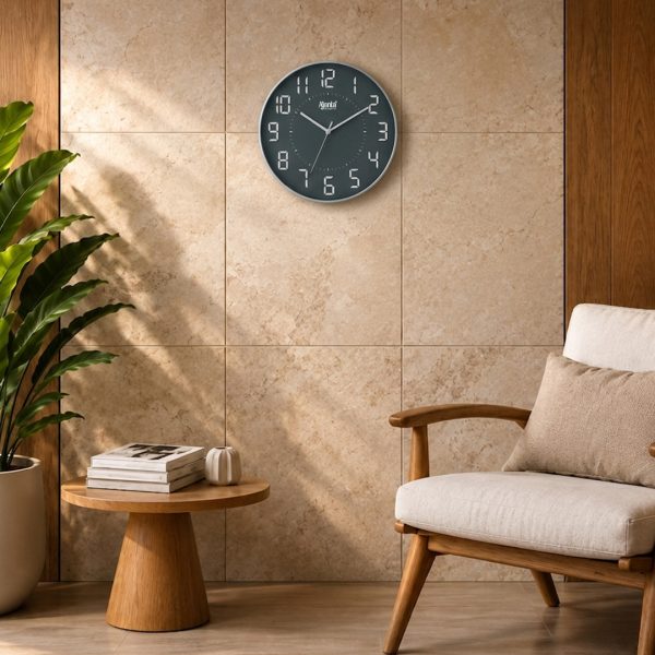 Wall Clock - Designer Clock  -1517 - GRAPHITE GREY