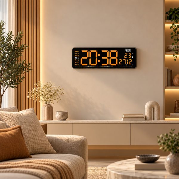 Digital Calendar Wall Clock – DC-177 MC - ORANGE