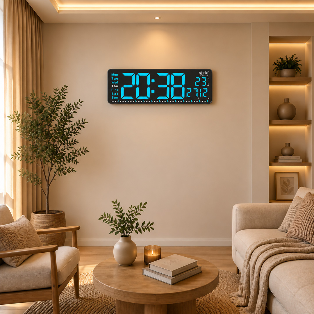 Artboard 1 Digital Calendar Wall Clock – DC-177 MC - BLUE - Image 1