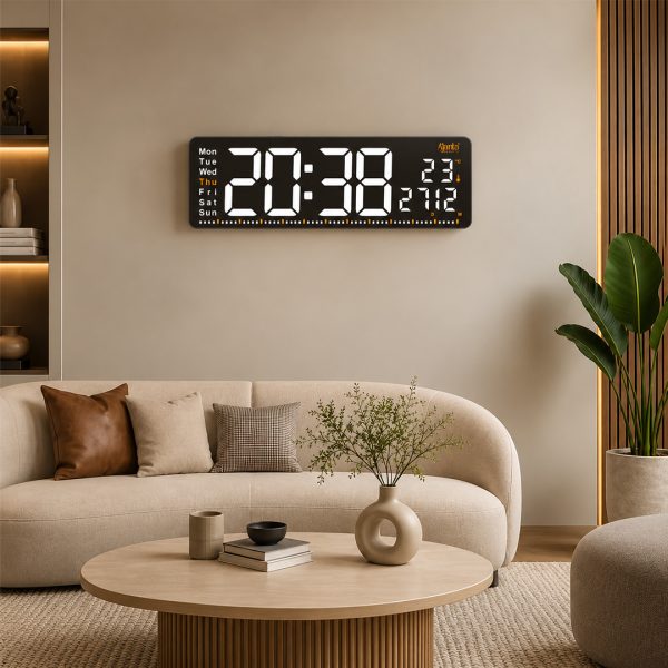 Digital Calendar Wall Clock – DC-177 MC - WHITE