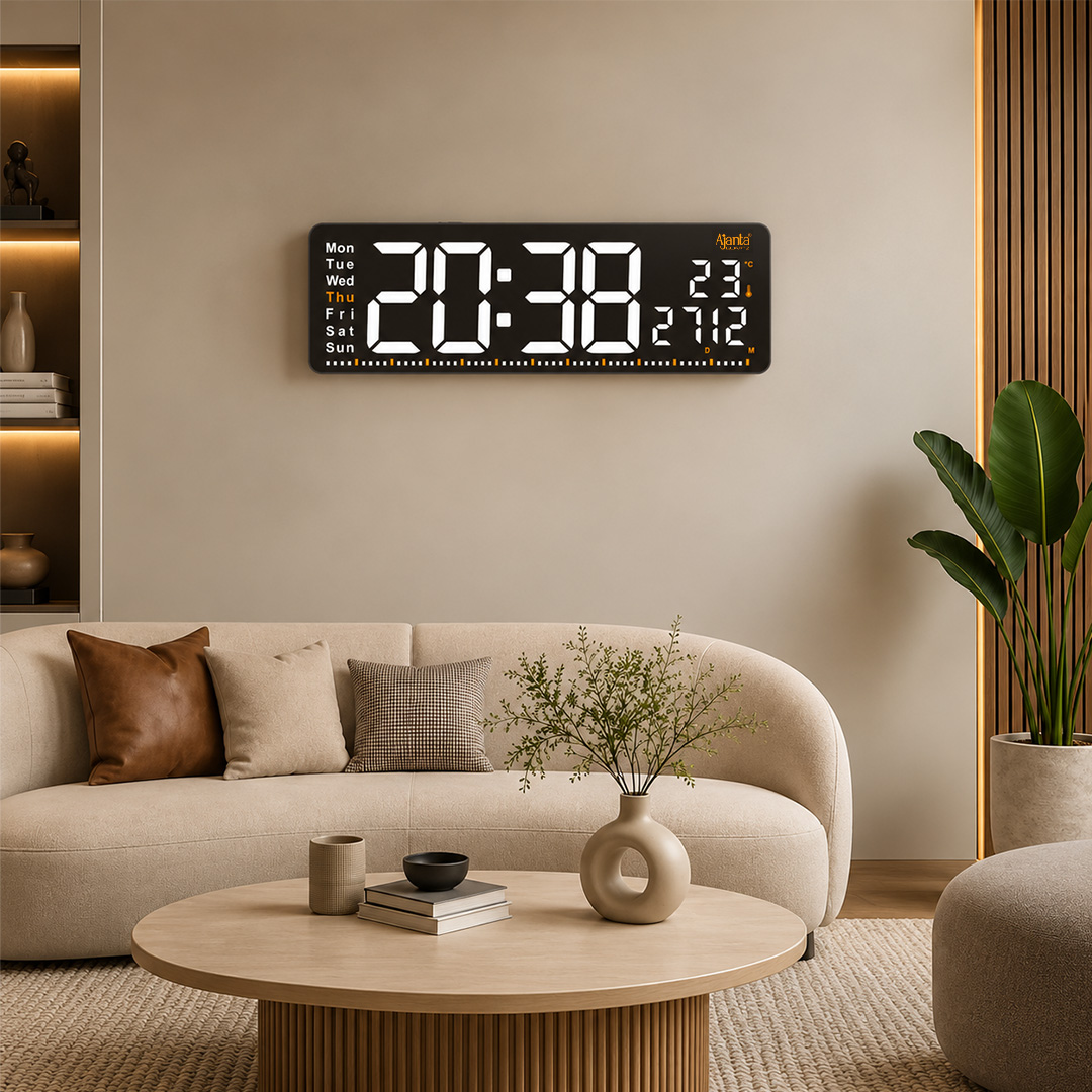 Artboard 1 Digital Calendar Wall Clock – DC-177 MC - WHITE - Image 1